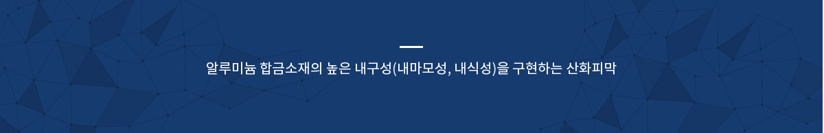 알루미늄 합금소재의 높은 내구성(내마모성, 내식성)을 구현하는 산화피막